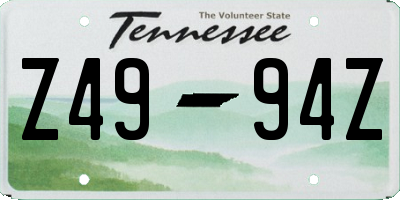 TN license plate Z4994Z
