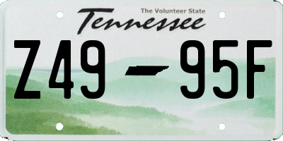 TN license plate Z4995F