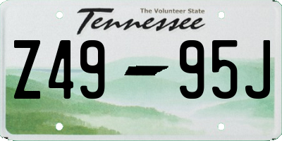 TN license plate Z4995J