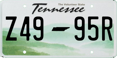 TN license plate Z4995R