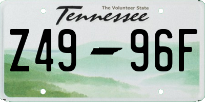 TN license plate Z4996F