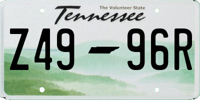 TN license plate Z4996R