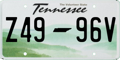 TN license plate Z4996V