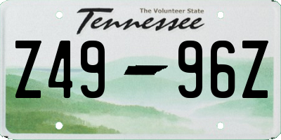 TN license plate Z4996Z