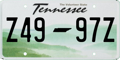 TN license plate Z4997Z