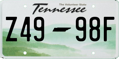 TN license plate Z4998F