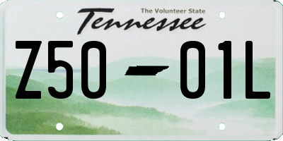 TN license plate Z5001L