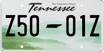 TN license plate Z5001Z