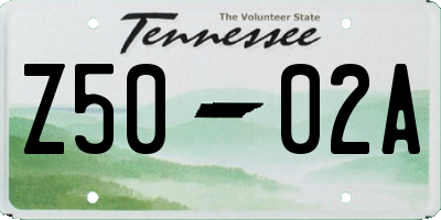 TN license plate Z5002A