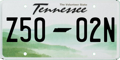 TN license plate Z5002N
