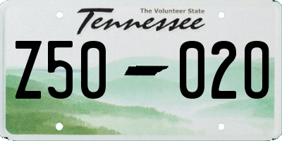 TN license plate Z5002O