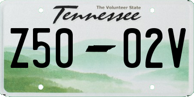 TN license plate Z5002V