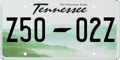 TN license plate Z5002Z