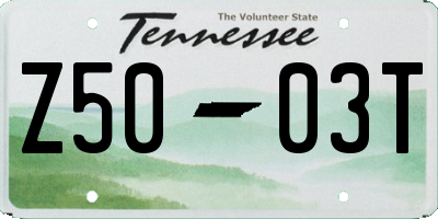TN license plate Z5003T