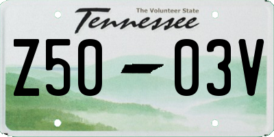 TN license plate Z5003V