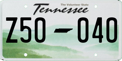 TN license plate Z5004O