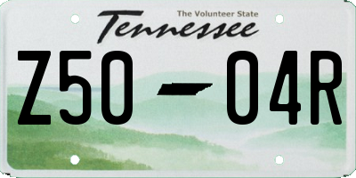 TN license plate Z5004R