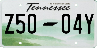 TN license plate Z5004Y