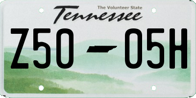 TN license plate Z5005H