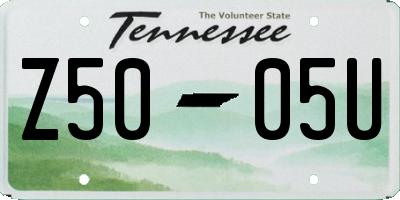 TN license plate Z5005U