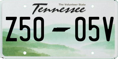 TN license plate Z5005V