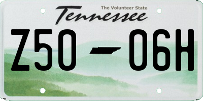 TN license plate Z5006H