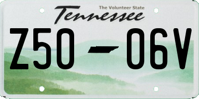 TN license plate Z5006V