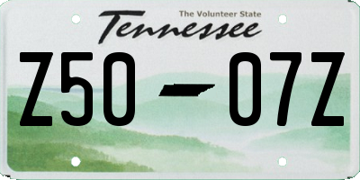 TN license plate Z5007Z