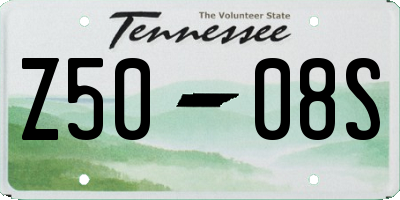 TN license plate Z5008S