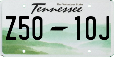 TN license plate Z5010J