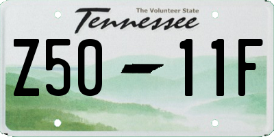 TN license plate Z5011F