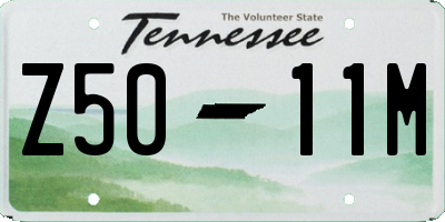 TN license plate Z5011M