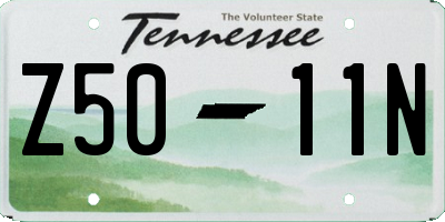 TN license plate Z5011N