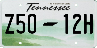 TN license plate Z5012H