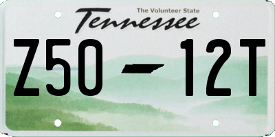 TN license plate Z5012T