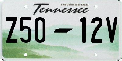 TN license plate Z5012V
