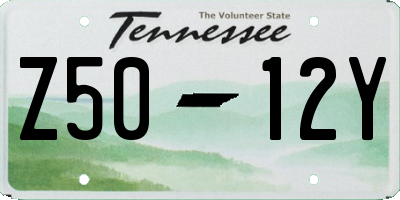 TN license plate Z5012Y