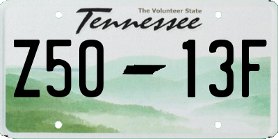 TN license plate Z5013F