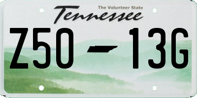 TN license plate Z5013G