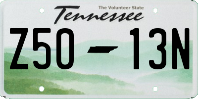 TN license plate Z5013N