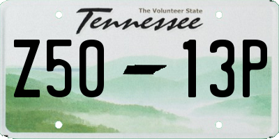 TN license plate Z5013P