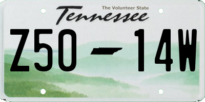 TN license plate Z5014W