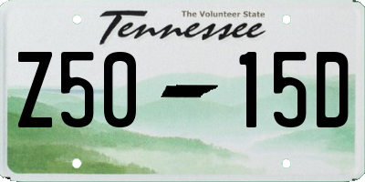 TN license plate Z5015D