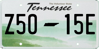TN license plate Z5015E