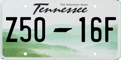 TN license plate Z5016F