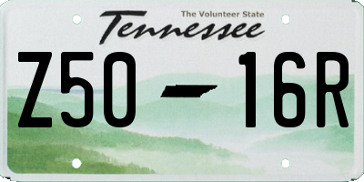 TN license plate Z5016R