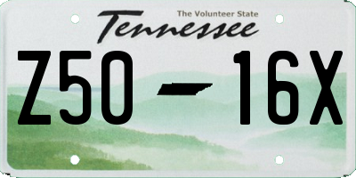 TN license plate Z5016X