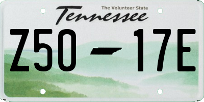 TN license plate Z5017E