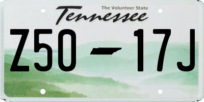 TN license plate Z5017J