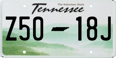 TN license plate Z5018J
